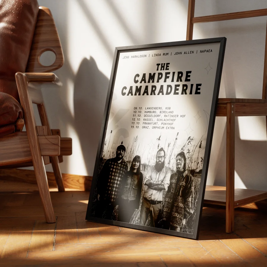 The Campfire Camaraderie. Plakat Design & Layout von Krauthos, Foto von Sebastian Madej